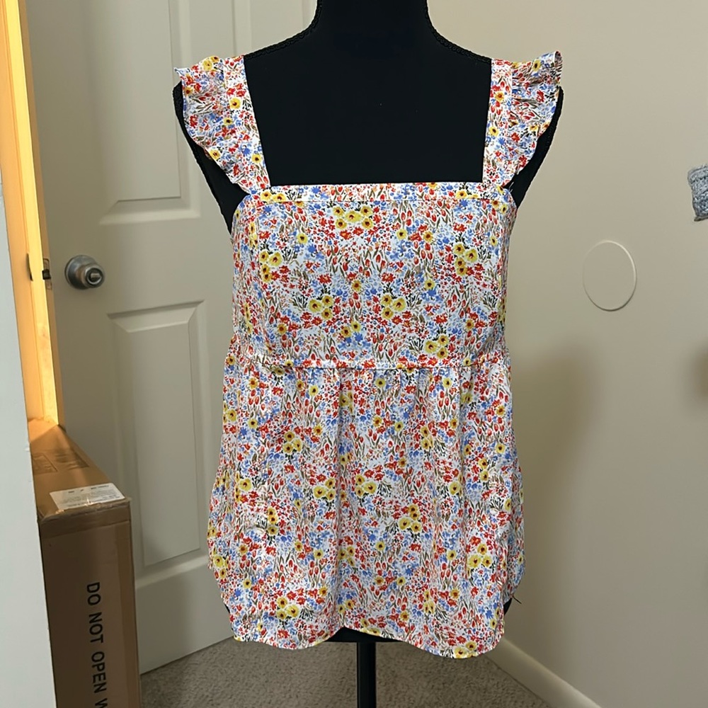 Loft floral babydoll tank